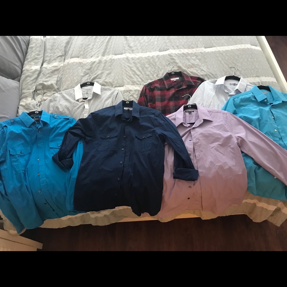 Set of 7 Express men’s dress shirts